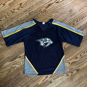 Tennessee Nashville Predators Hockey Kids Navy Gray Sports Team Jersey Shirt